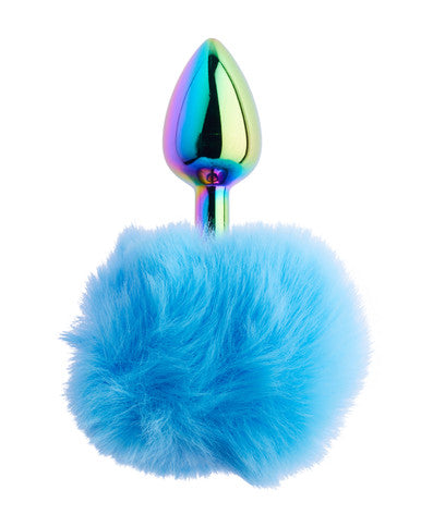 252308 - Kinki Rainbow Rabbit Tail Plug - 5.9 Inch - Just for you desires