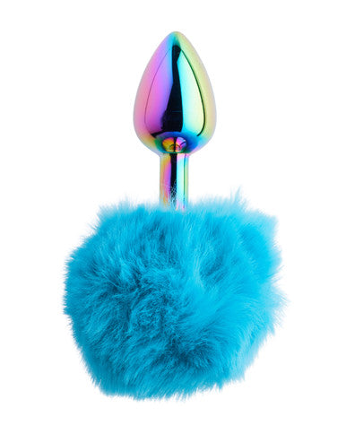252313 - Kinki Rainbow Rabbit Tail Plug - 5.9 Inch - Just for you desires