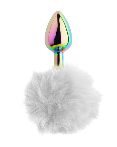252314 - Kinki Rainbow Rabbit Tail Plug - 5.9 Inch - Just for you desires