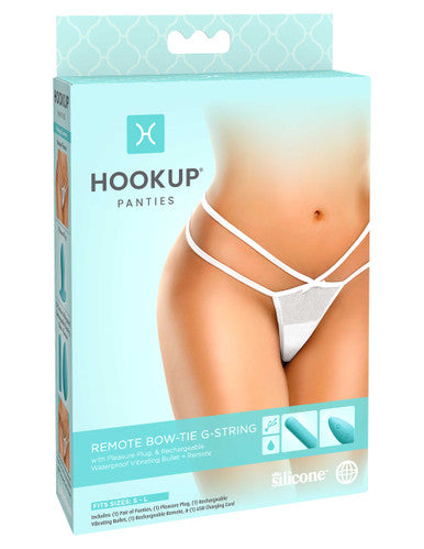 267684 - Hookup Panties Remote Bow-Tie G String - O/S - Just for you desires