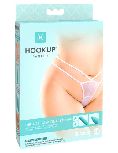 267685 - Hookup Panties Remote Bow-Tie G String - Os/Xl - Just for you desires