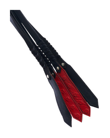 269013 - Bound X Spiked Leather Flogger With Braid Detail - Just for you desires