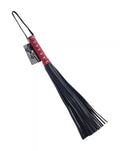 Bound X Leather Flogger with Snake Print Handle - Just for you desires