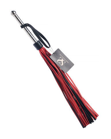 269024 - Bound X Leather Flogger With Spiral Metal Handle - Just for you desires