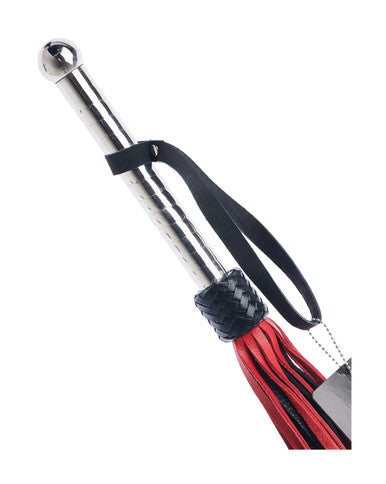 269024 - Bound X Leather Flogger With Spiral Metal Handle - Just for you desires