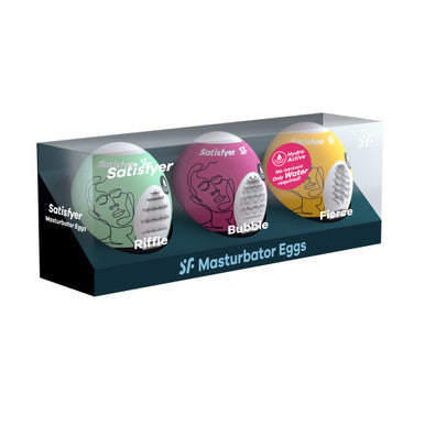 269763 - Satisfyer Masturbator Eggs - Set Of 3 - RiFetish Fantasyle, Bubble, Fierce - Just for you desires