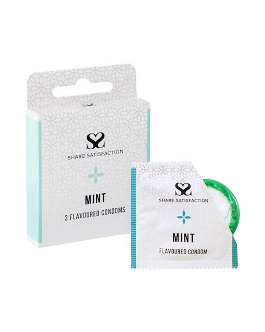 269829 - Share Satisfaction Mint Flavoured Condoms 3 Pack - Just for you desires