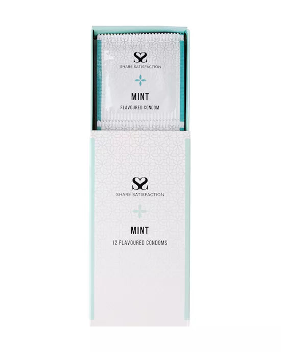 Share Satisfaction Mint Flavoured Condoms - 12pack - Just for you desires