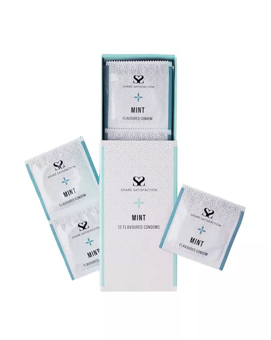 Share Satisfaction Mint Flavoured Condoms - 12pack - Just for you desires