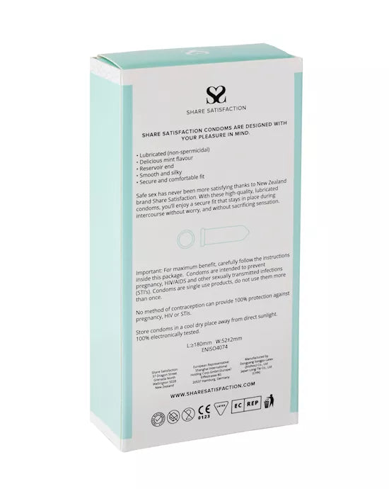 Share Satisfaction Mint Flavoured Condoms - 12pack - Just for you desires
