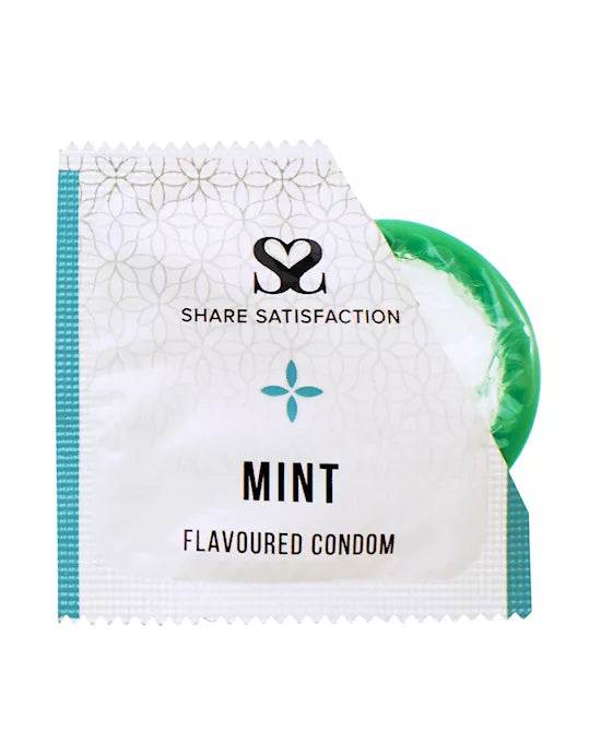 Share Satisfaction Mint Flavoured Condoms - 12pack - Just for you desires