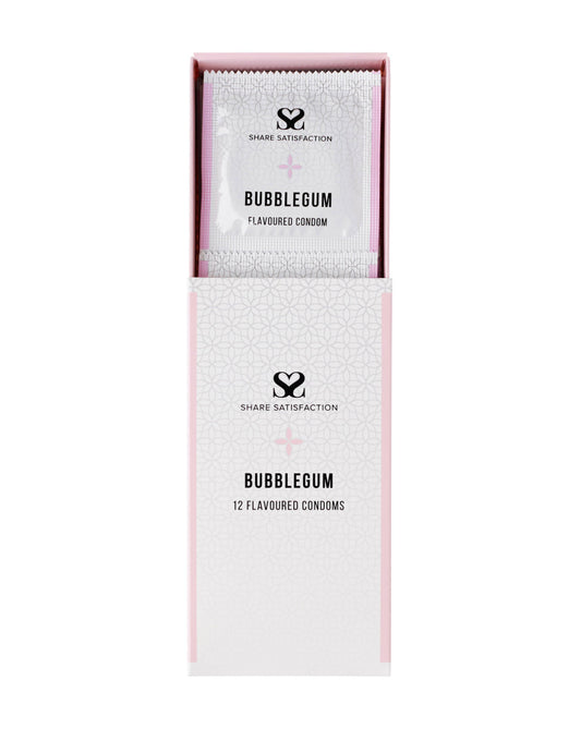 269838 - Share Satisfaction Bubblegum Flavoured Condom 12 Pack - Just for you desires