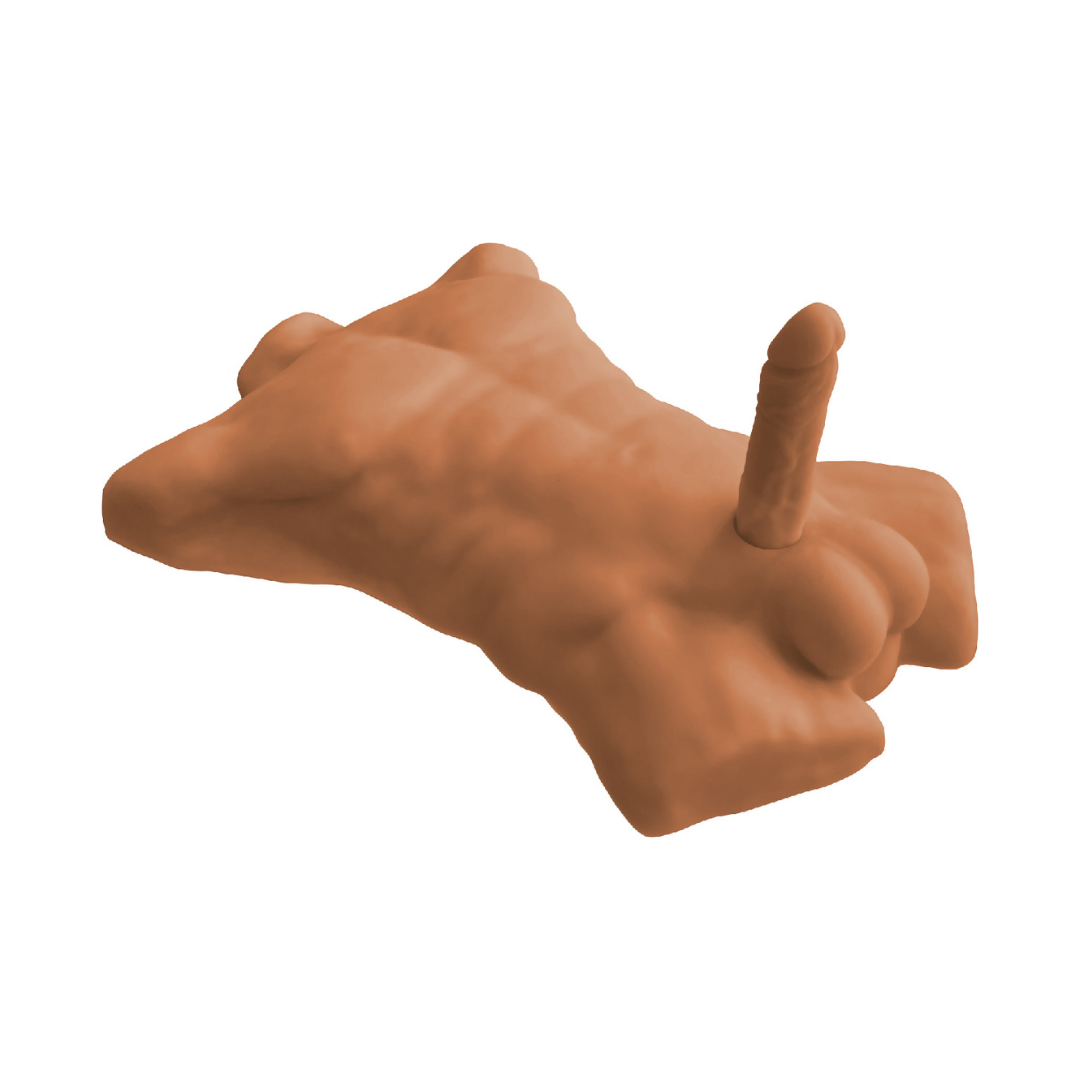 Silexd 7"" Apollo Torso + Dildo Liquid Silicone Caramel