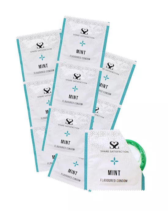 Share Satisfaction Mint Flavoured Condoms - bulk pack 50/100/500 - Just for you desires