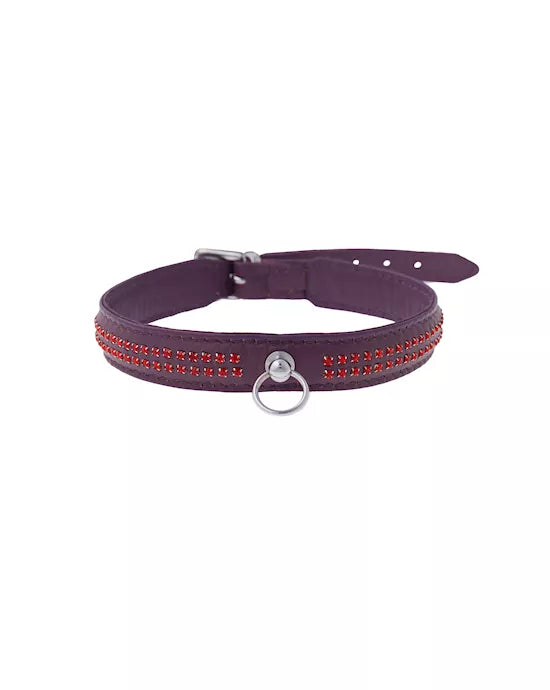 Bound X Collar With Rhinestones - Two Rows - Just for you desires