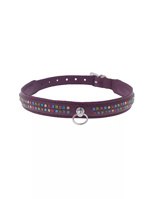 Bound X Collar With Rhinestones - Two Rows - Just for you desires