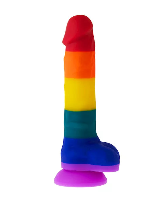 Nood Colours - Rainbow Silicone Dildo with Balls - Just for you desires