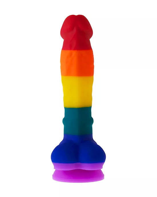 Nood Colours - Rainbow Silicone Dildo with Balls - Just for you desires