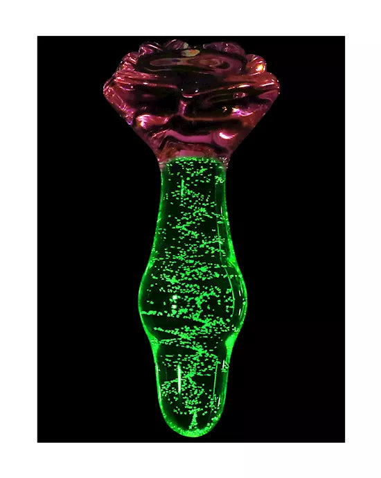Lucent Glow in the Dark Rose Butt Plug - Just for you desires