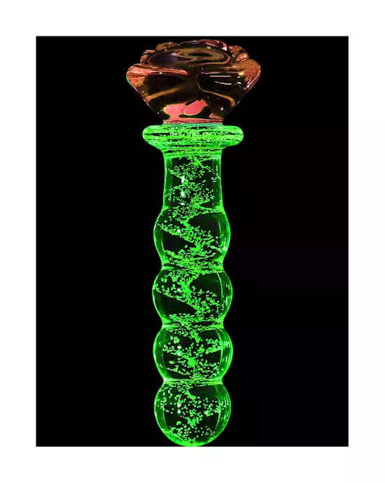 Lucent Glow in the Dark Beaded Rose Butt Plug - Just for you desires