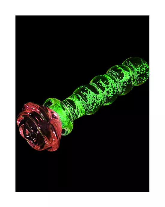 Lucent Glow in the Dark Beaded Rose Butt Plug - Just for you desires