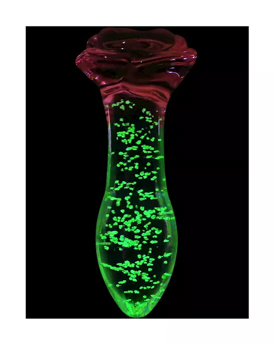 Lucent Glow in the Dark Rose Butt Plug - Just for you desires