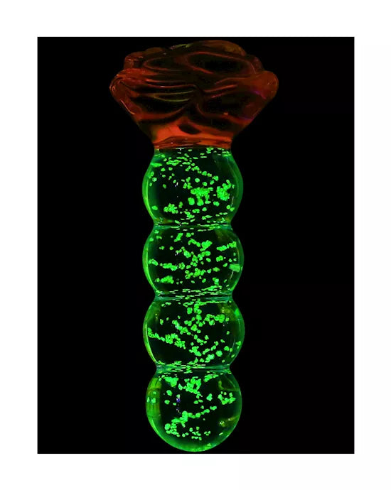 Lucent Glow in the Dark Beaded Rose Butt Plug - Just for you desires