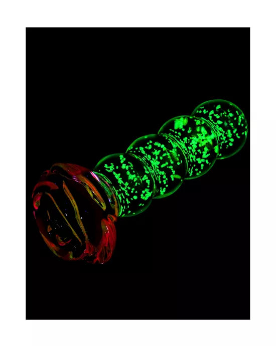 Lucent Glow in the Dark Beaded Rose Butt Plug - Just for you desires