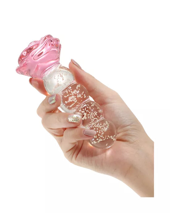 Lucent Glow in the Dark Beaded Rose Butt Plug - Just for you desires