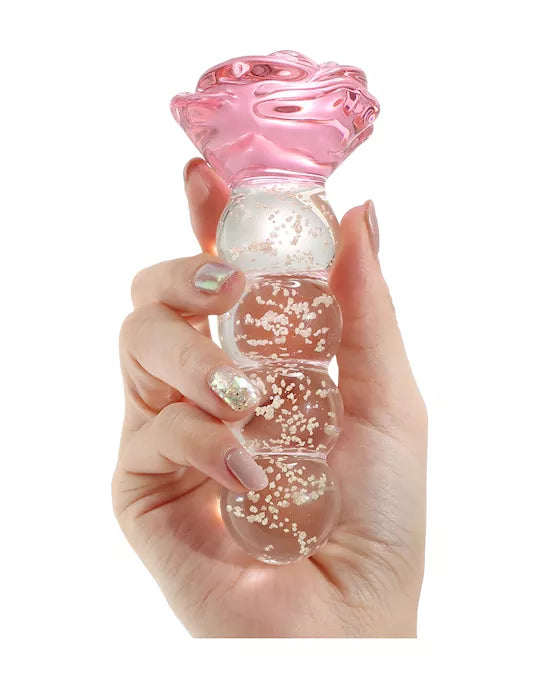 Lucent Glow in the Dark Beaded Rose Butt Plug - Just for you desires