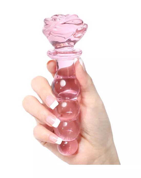 Lucent Rose Shaped Beaded Butt Plug - Just for you desires