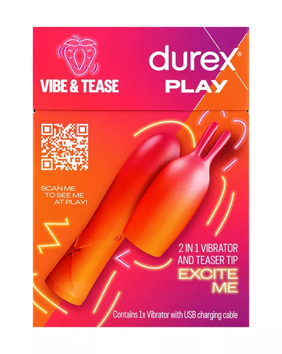 Durex Play Vibe & Tease 2 in 1 Vibrator & Teaser Tip for Pleasure - Just for you desires