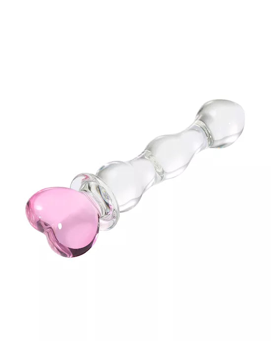 |Sweet Heart Beaded Glass Dildo - Just for you desires