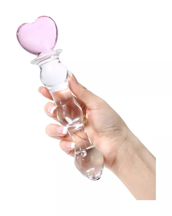 |Sweet Heart Beaded Glass Dildo - Just for you desires