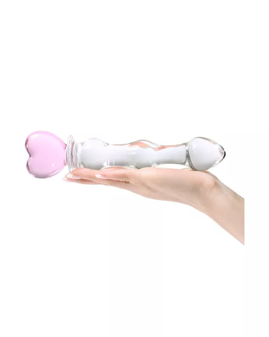 |Sweet Heart Beaded Glass Dildo - Just for you desires