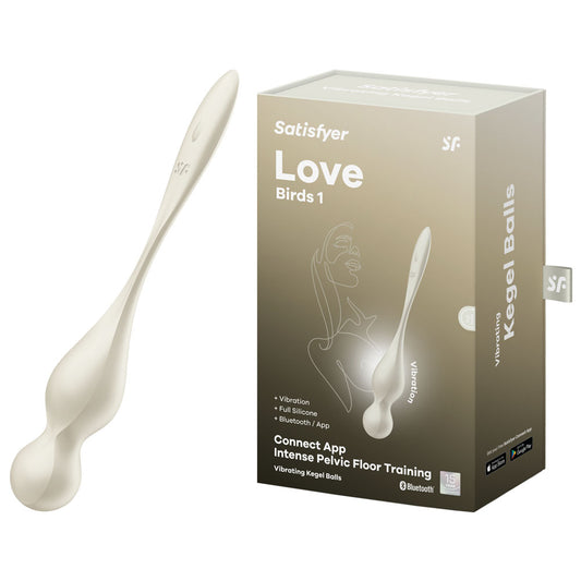 Satisfyer Love Birds 1 - White - White USB Rechargeable Pelvic Floor Trainer with App Control