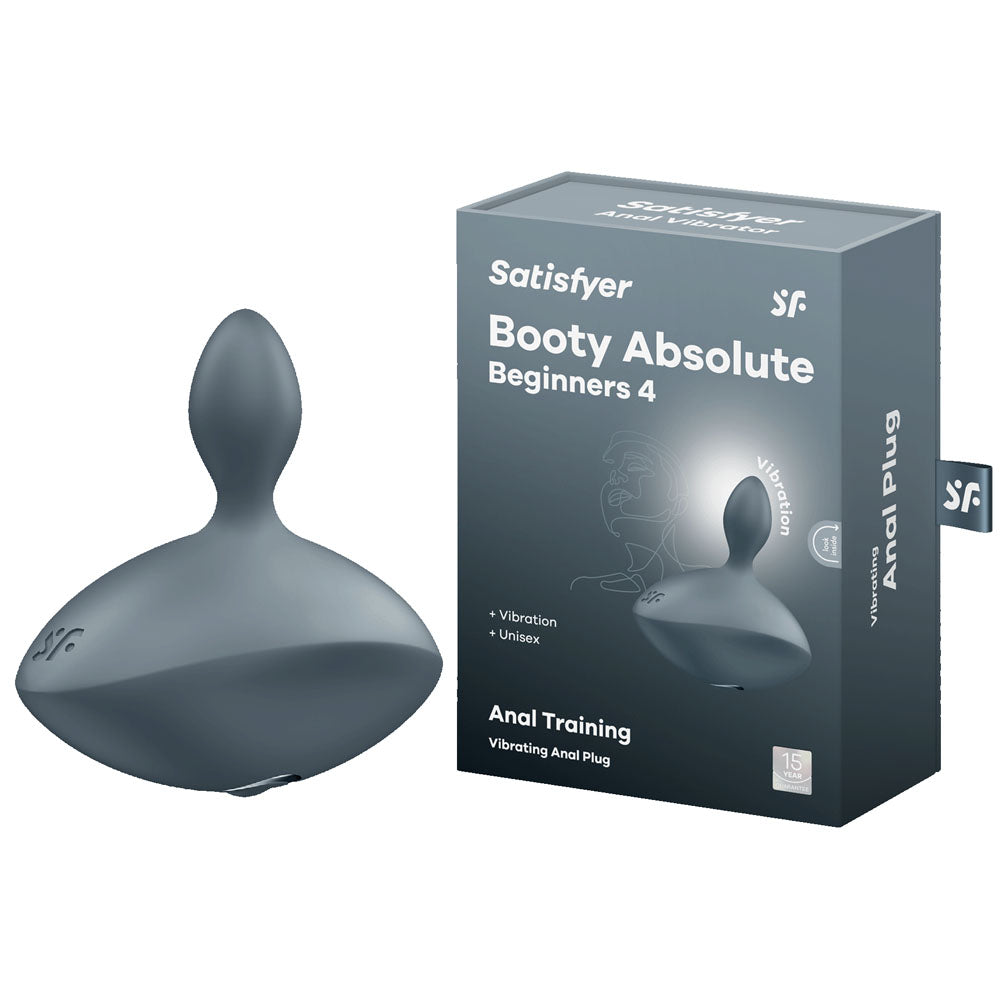 Satisfyer Booty Absolute Beginners 4 - Grey USB Rechargeable Vibrating Butt Plug - Just for you desires