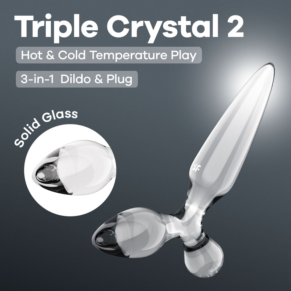 Satisfyer Triple Crystal 2 -  -  Glass 3-in-1 Butt Plug - Just for you desires