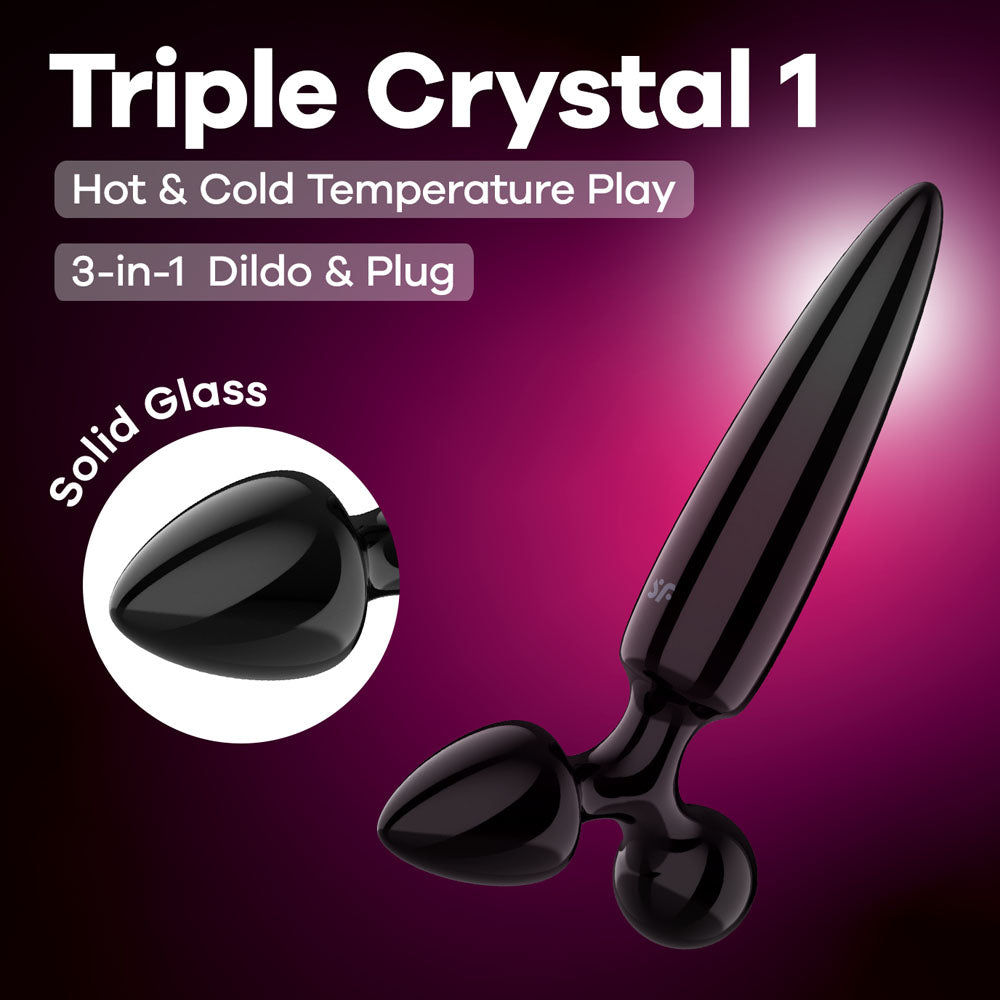 Satisfyer Triple Crystal 1 -  -  Glass 3-in-1 Butt Plug - Just for you desires
