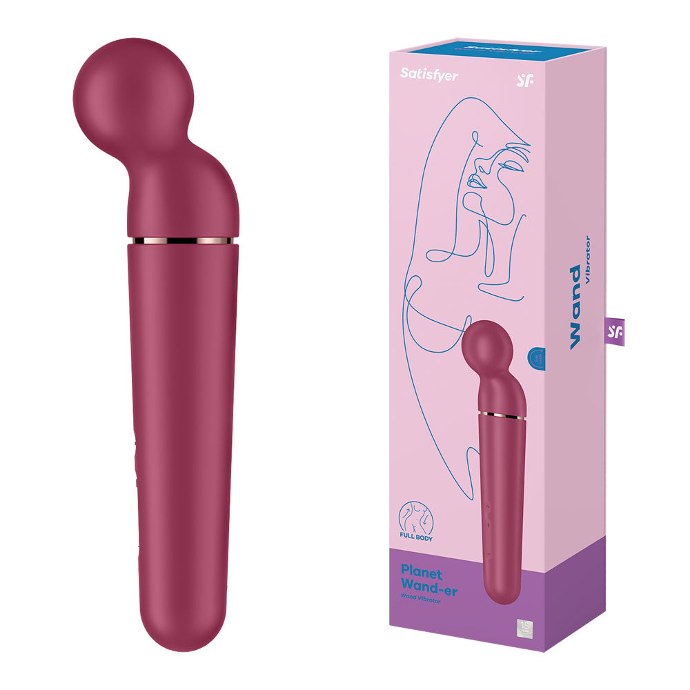 Satisfyer Planet Wand-er - Berry - Berry/Rose Gold USB Rechargeable Massager Wand - Just for you desires