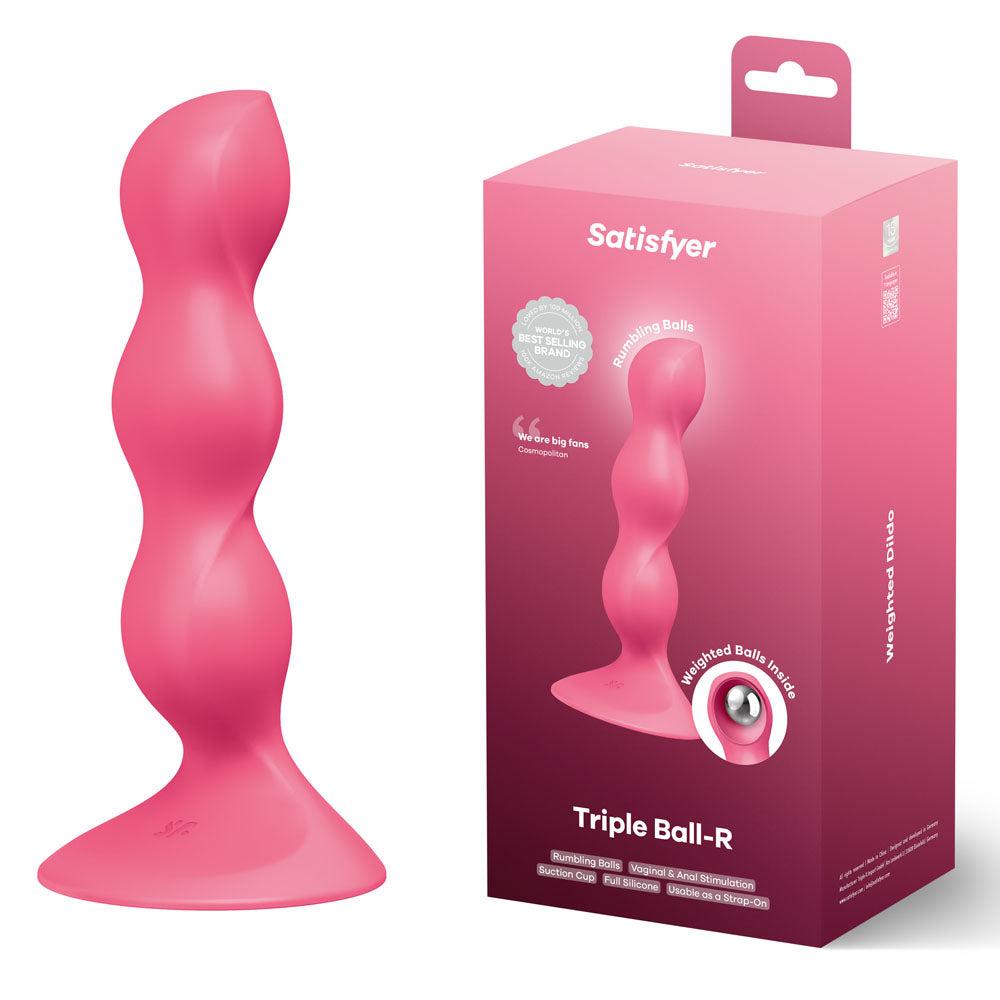 Satisfyer Triple Ball-R -  -  18 cm Beaded and Weighted Dildo - Just for you desires