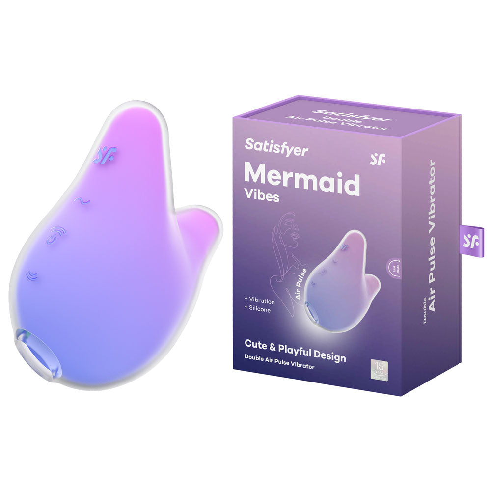 Satisfyer Mermaid Vibes - Violet/Pink - Violet/Pink USB Rechargeable Air Pulse Stimulator - Just for you desires