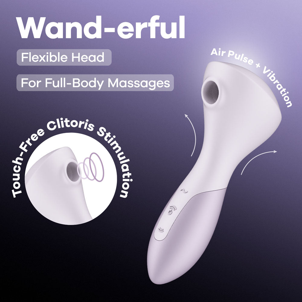 Satisfyer Wand-erful - Violet 15.8 cm USB Rechargeable Air Pulse Massage Wand - Just for you desires