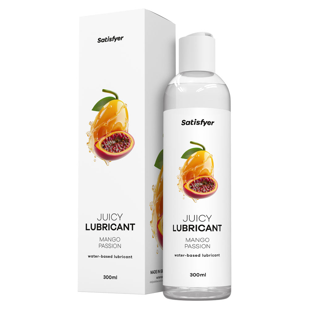 Satisfyer Juicy Lubricant 300 ml Mango Passion - Mango & Passionfruit Scented Water Based Lubricant - 300 ml Bottle - Just for you desires
