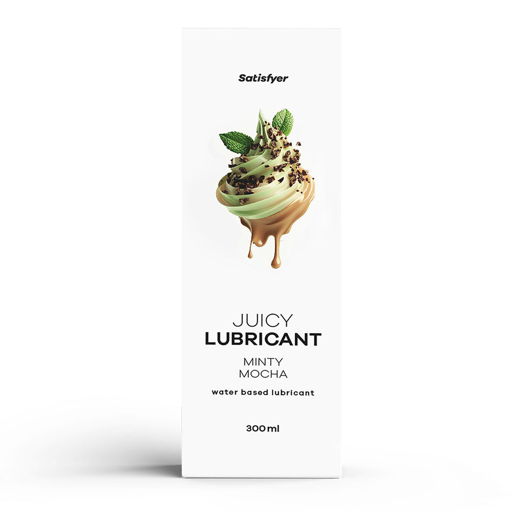 Satisfyer Juicy Lubricant 300 ml Minty Mocha - Mint & Coffee Scented Water Based Lubricant - 300 ml Bottle - Just for you desires
