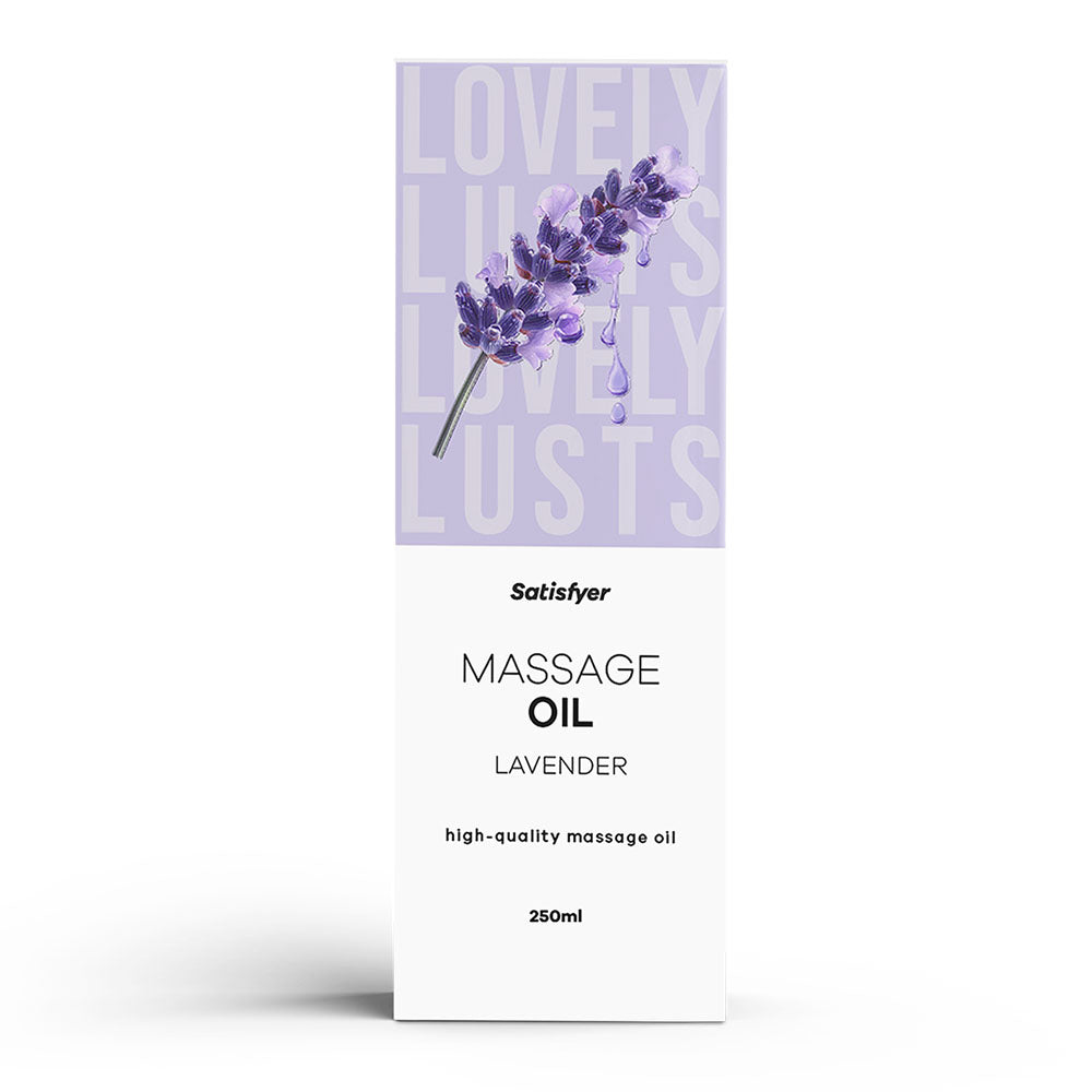 Satisfyer Massage Oil 250 ml Lavender - Lavender Scented Massage Oil - 250 ml Bottle - Just for you desires