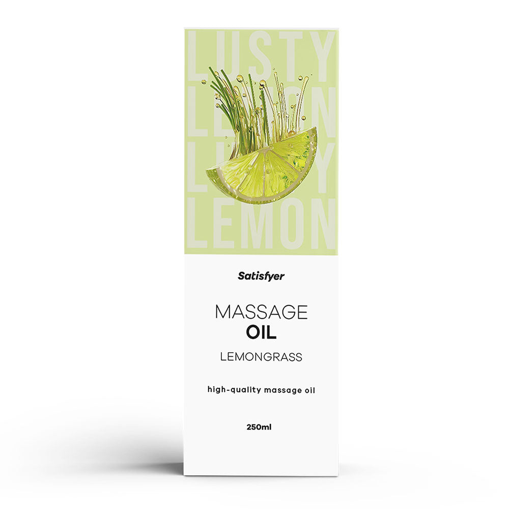 Satisfyer Massage Oil 250 ml Lemongrass - Lemongrass Scented Massage Oil - 250 ml Bottle - Just for you desires