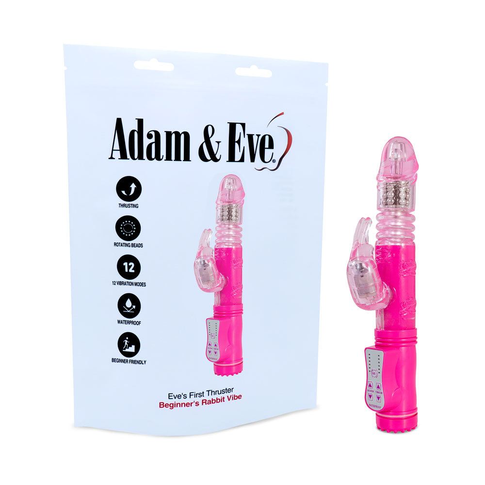 Adam & Eve Eve's First Thruster - Pink 24.75 cm (9.75'') Thrusting Rabbit Vibrator - Just for you desires