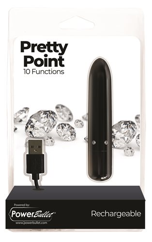 Power Bullet Pretty Point Bullet Black - Just for you desires