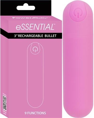 Essential 3"" Rechargeable Bullet Pink With Storage Case - Just for you desires